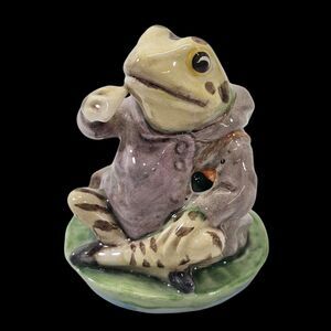 Royal Albert Beatrix Potter Jeremy Fisher Frog Toad 3.25" Porcelain Figurine EUC
